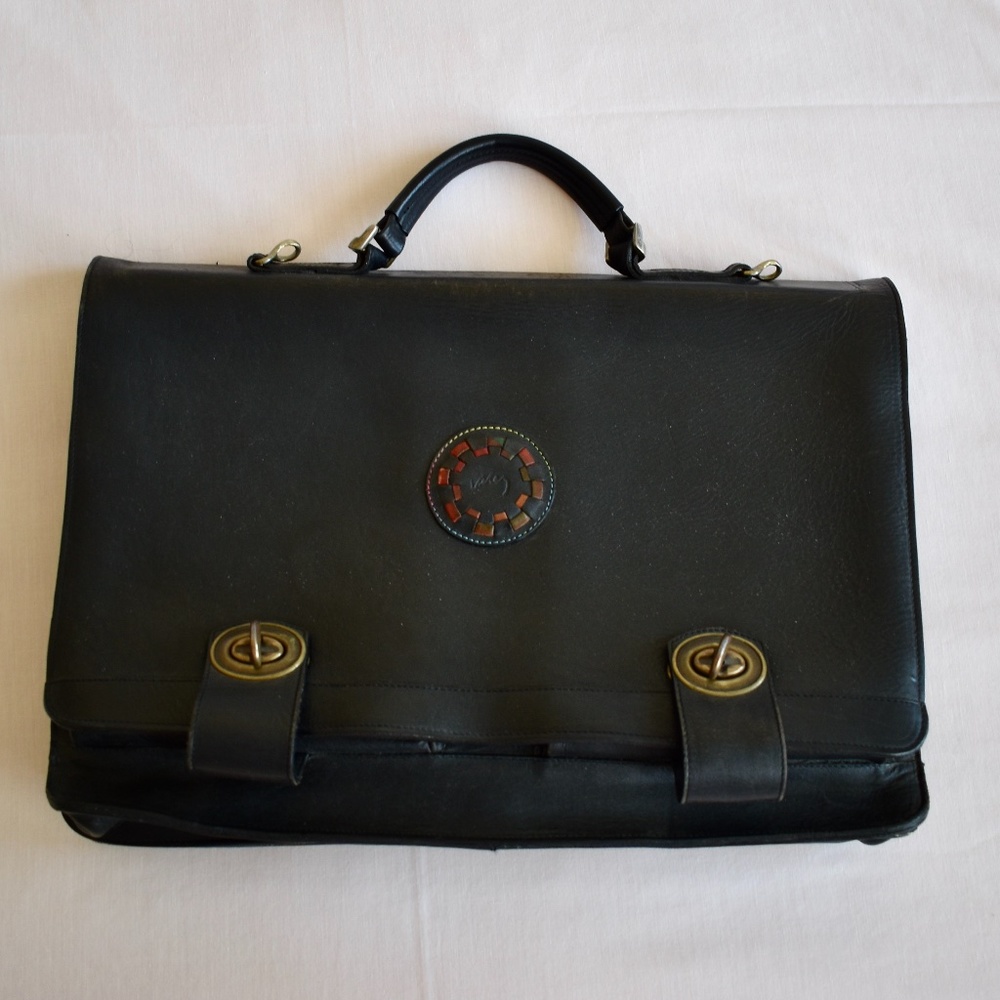Black Latico Leather Briefcase